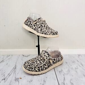 Hey Dude Wendy Woven Cheetah Gray Women’s Size 8